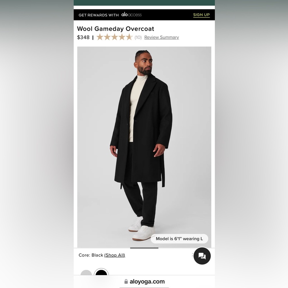 ALOYOGA Unisex gameday wool coat